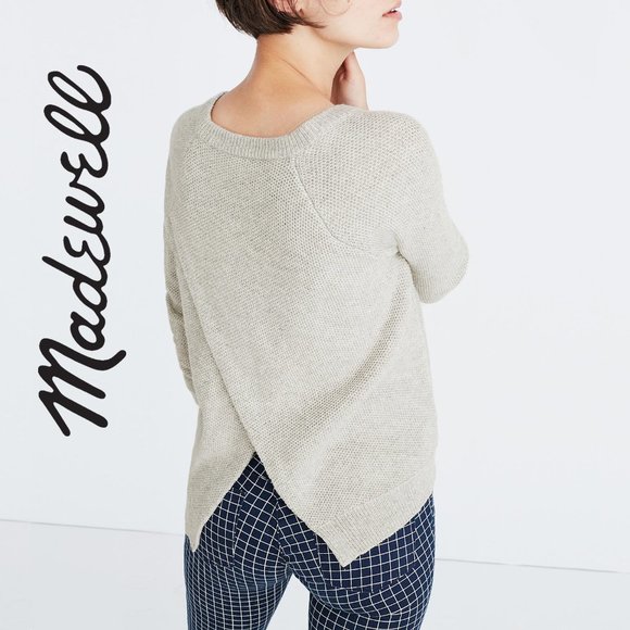 Madewell Sweaters - MADEWELL Province Cross Back Grey Knit Sweater